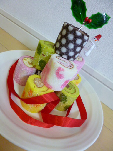 口コミ クリスマスケーキ お祝い事にもirina イリナのロールケーキタワー お取り寄せ白書 通販したグルメ スイーツの口コミレビューブログ