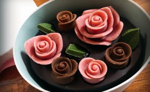 薔薇の形のチョコレート